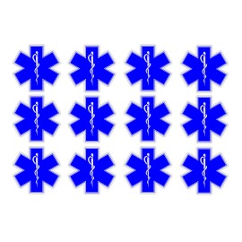 OwnTheAvenue Star of Life EMT Sticker Decal Pack Lot Blue 2" First Aid Kit Medical Star #3DE
