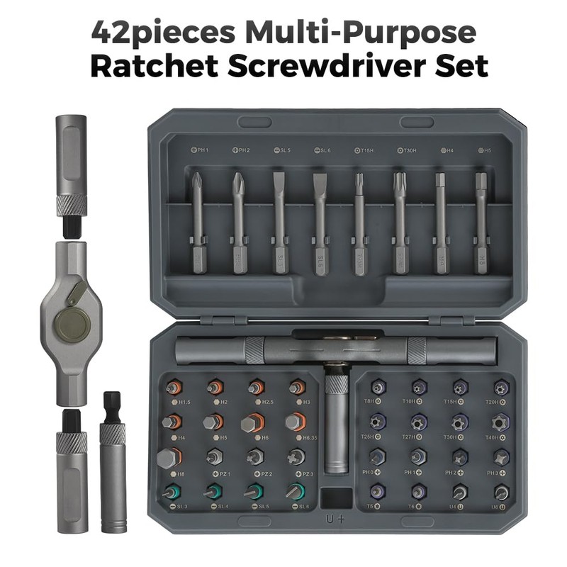 42 in 1 Magnetic Ratchet Screwdriver Set, Precision Screwdriver Mini