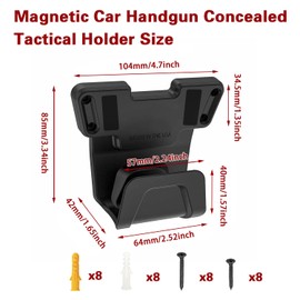 Bntyok Magnetic Car Rack Tigger Guard Mount Heavy Duty Car Handgun Magnet Concealed Tactical Holder Gun Holder for Vehicle with Magnet for Revolver Handgun, for Shotgun, for Rifle, for Pistol