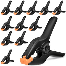 Heavy Duty Spring Clamps, 3.7 Inch Small Heavy Duty Clip with 1.6 Inch Jaw Opening, Non-Slip Handle, Strong Grip Clips for Woodworking, Photography, Crafting, and DIY Projects (12 pack)