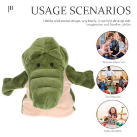 DECHOUS Plush Crocodile Hand Puppet Toy for Children - Soft Plush Animal Dolls Cute Finger Puppets for Toddlers Early Learning Role Play Storytelling Tool