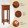 Giantex Tall End Table, Narrow Side Table with Drawer and
