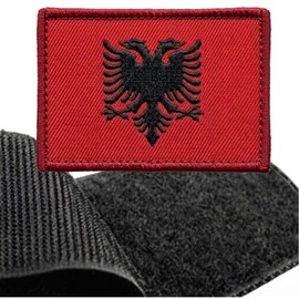 Toppa ricamata con bandiera spagnola, toppa tattica per zaino militare, con bandiera della Spagna ricamata (Albania)