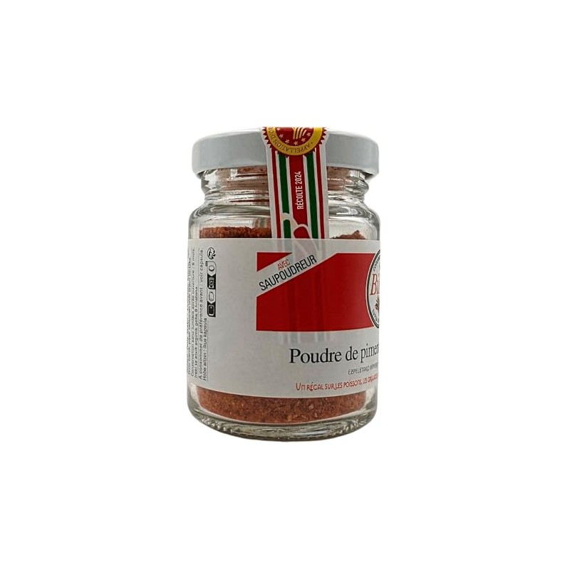 Piment D'Espelette French Red Chilli Powder 40 g Jar Basque