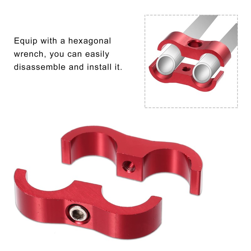 X AUTOHAUX 10pcs Red AN10 19mm Hose Separator Clamp Brake