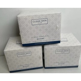 3 Box Clean Skin Club Clean Towels XL Disposable Face Wash Cloths Ultra Soft NEW