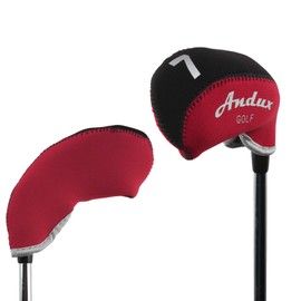 Andux 10pack/set Neoprene Golf Iron Club Head Covers Black/red MT/A02