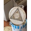 17 Year AA Medallion Opulent Pearl Tri-Plate Sobriety Chip