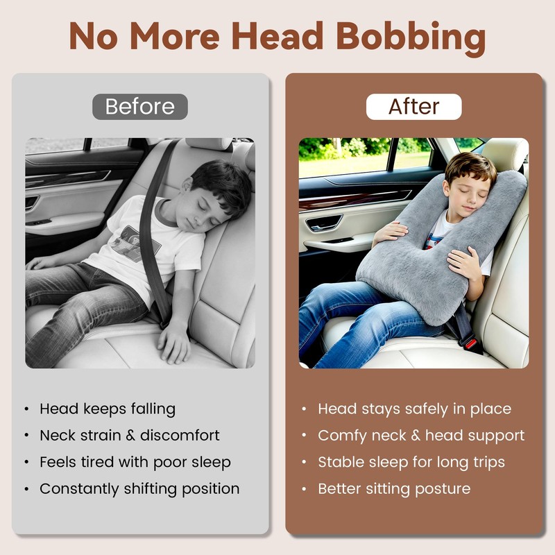 ErgoTheories Kids Car Seat Travel Pillow, Neck Pillows for Sleeping,
