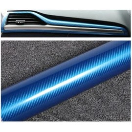 RockRose Carbon Fiber Vinyl Wrap, Anti-Wrinkle, Air Release, Automotoive Bubble Wrap, Self Adhesive Vinyl Stickers DIY Decals (5FT x 8FT, 5D Blue)