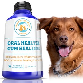 Healthy Animals 4 Ever Oral Health Gum Healing for Dogs - Relieves Inflammation, Soothes Pain, Fights Gum Disease - Natural, Non-GMO, Organic - Gluten, Preservative & Chemical Free Supplement - 300 ct