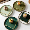 160-Pack Green Scalloped Cocktail Napkins with Gold Foil, 5 x