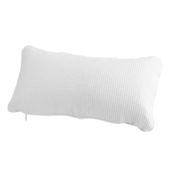 EORTA Bathtub Pillow Anti-slip Aerated Pillow with Suction Cup Spa Bath Cushion for Head Neck Rest Relax, Home, Bathroom, White, 13.8"X7.8"