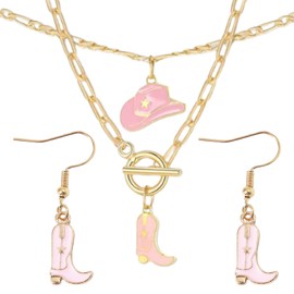 XZSKD 3 pcs western clothing for women, cowgirl accessories for women, cowboy necklace, Trendy Personality Niche Fashion Alloy Pendant Necklace