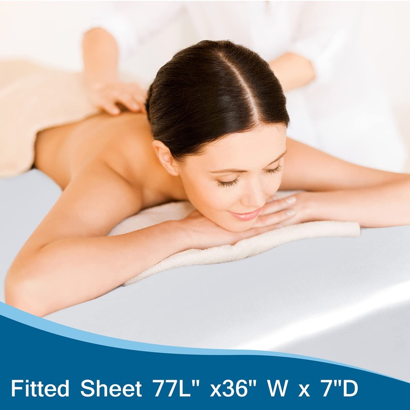 Massage Table Fitted Sheets White, Fitted Massage Table Protective Cover