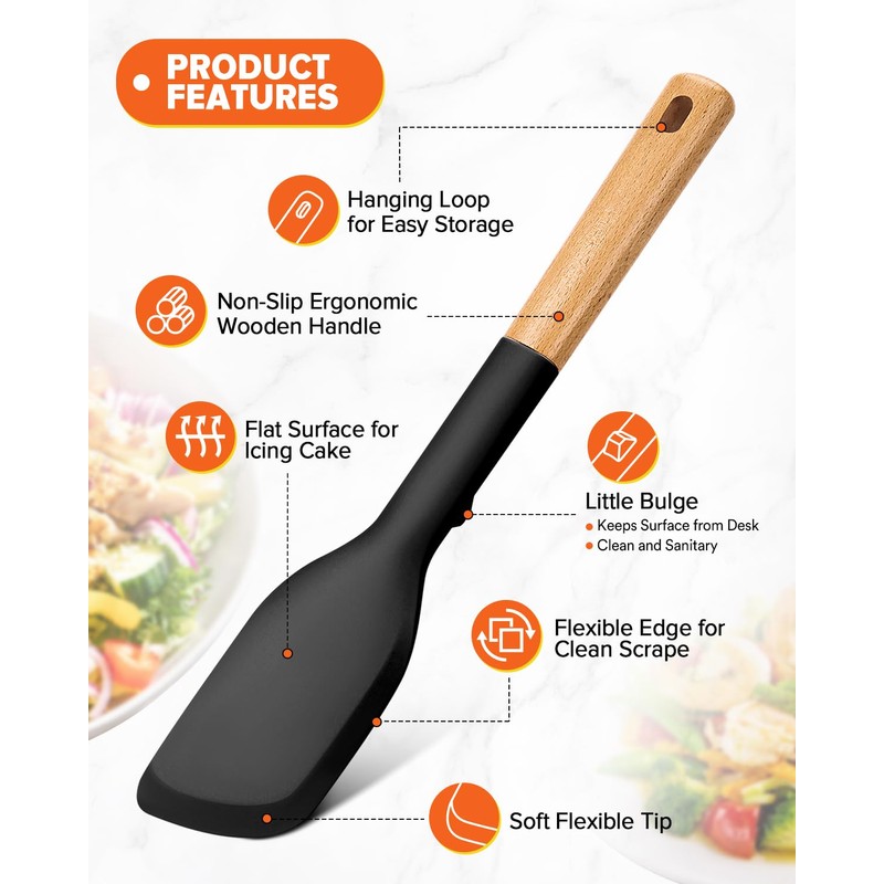Cooking Spoon and Scraper for Nonstick Cookwares, Great for Cooking