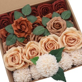 D-Seven Artificial Flowers Autumn Terracotta Flowers Combo for DIY Wedding Bouquets Centerpieces Floral Arrangements Bridal Shower Baby Shower Party Home Decorations