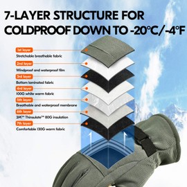 Vgo... Thermal Waterproof Gloves, Winter Gloves for Skiing Snowboard Freezer Walking in Cold Weather Windproof Coldproof for Men