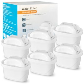 VIBINHO Pack of 6 Water Filter Cartridges, Filter Cartridges Replacement Compatible with Brita Water Filter Maxtra+, Aquaphor, Style, Elemaris