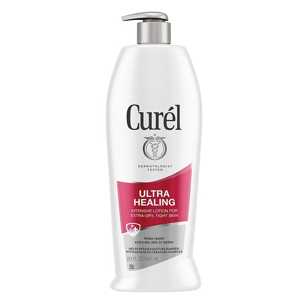 Curél Skincare Curél Ultra Healing Body Lotion, Moisturizer for Extra Dry Skin, Body and Hand Lotion with Advanced Ceramide Complex and Hydrating Agents for Tight Skin, Fragrance Free, 20 Oz