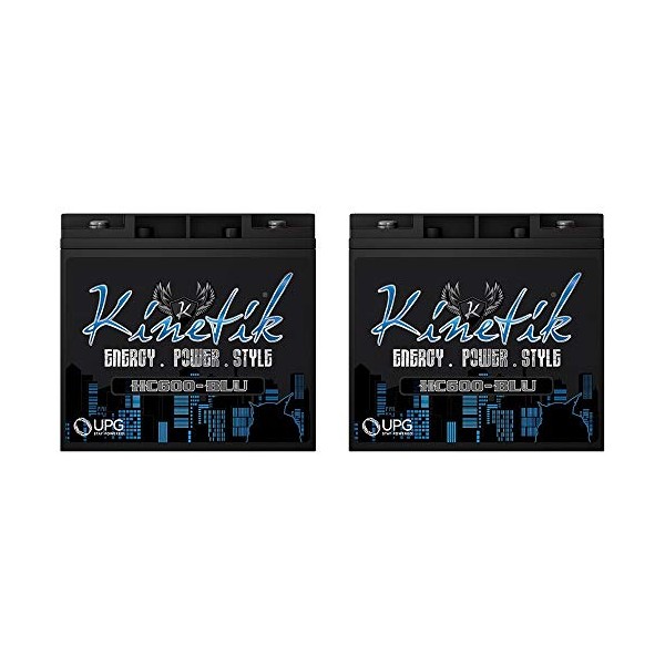 Kinetik HC600-BLU 600W 12V High Current Car Audio Power Cell Battery - 2 Pack