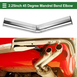 Motoforti 45 Degree 57mm/2.25" OD Mandrel Exhaust Pipe Car Exhaust Pipe Tubing Piping 200mm/7.87" Length 304 Stainless Steel Silver Tone 2 Pcs