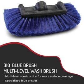 14” Car Wash Brush Head by Hi-Tech, Soft Bristles for Exterior Washing, Auto Truck RV Boat Camper Cleaning, Blue