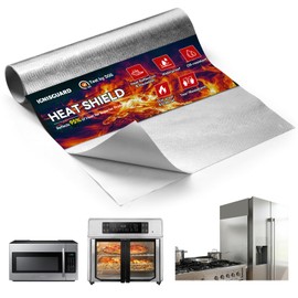 IGNISGUARD 12"x24" Heat Shield Mat (Rolled - No Creases) - 95% Reflective Aluminized Fiberglass Adhesive Thermal Barrier for Kitchen Cabinets, Refrigerator, Stove, Engine & Exhaust