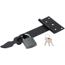 KOTARBAU® Hasp Hasp and Padlock Set 240mm Black Solid Lock for Doors Gates