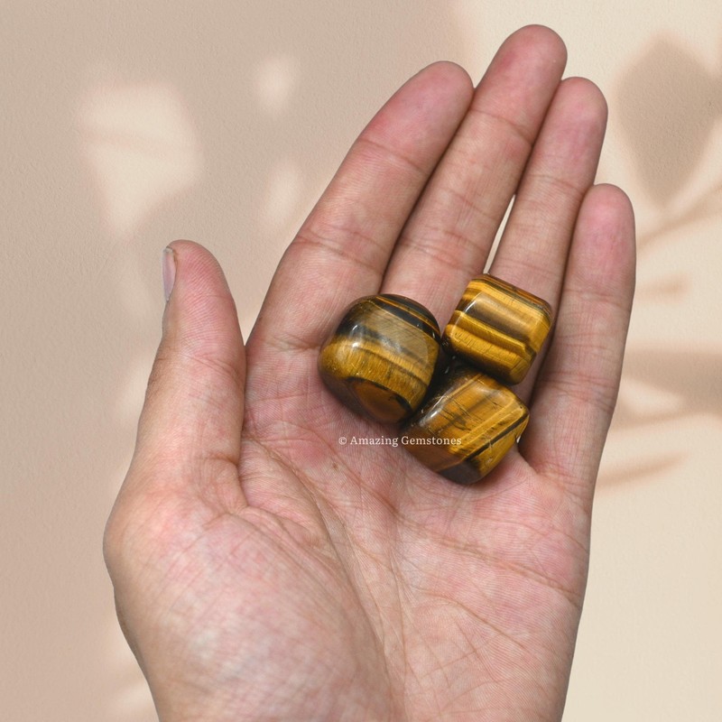1 oz Tiger Eye Crystal Tumbled Stones Polished Rocks -