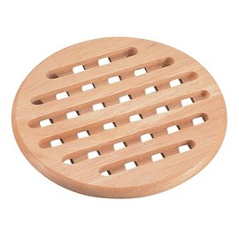 Pearl Metal Wakoat Trading Wooden Pot Trivet Round Outer Diameter 7.9 x Height 0.6 inches (20 x 1.5 cm), Flared H-3658