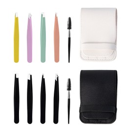 10-Piece Eyebrow Tools, Eyelash Tools, Stainless Steel Tweezers, Portable Tweezers, Beauty Accessories