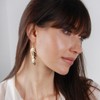 Humble Chic Floating Feathers Dangle Earrings - Long Hanging Metal