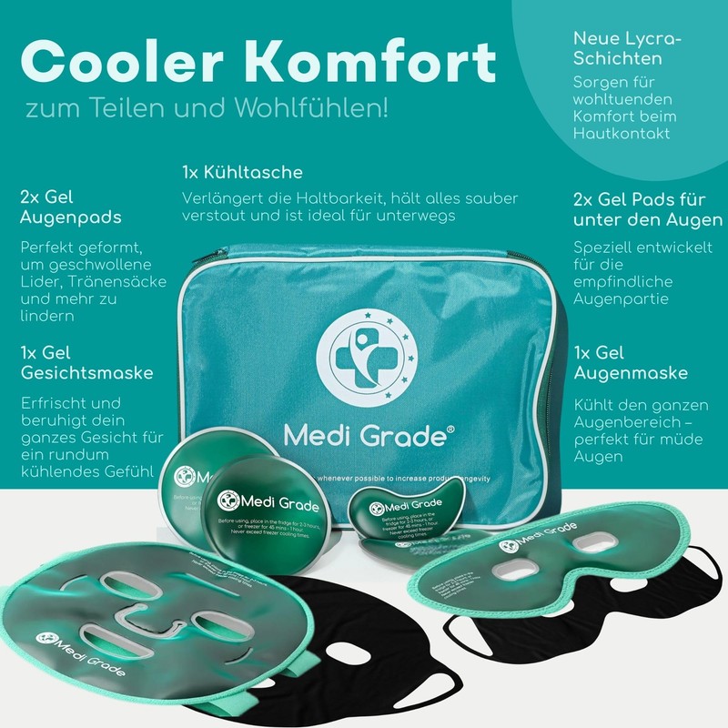 Medi Grade Cooling Mask for Face Eyes in Set, Refreshing