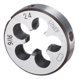 sourcing map Round Threading Die 9/16-24 UNEF Thread Right Hand Screw Cutting Fixed Dies, Alloy Tool Steel Tapping Repair Tool