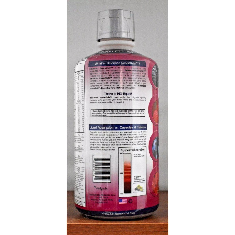 Wellgenix Balanced Essentials + Plus 138 Multivitamin Liquid Vitamin 32