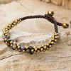 NOVICA Handmade Jasper Brass Beaded Bracelet Multicolor Gold Tone Thailand
