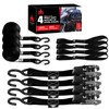 Jack Boss Ratchet Tie Down Straps Set,1500 lbs Break Strength,