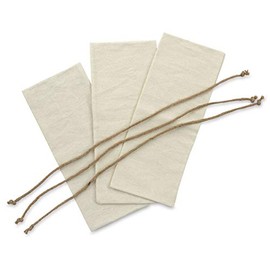 Natural Cotton Wine Bottle Bags - Pkg of 3