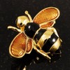 Gold Plated Bee Pin (Black & Light Brown)