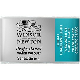 Winsor & Newton 0100191 Professional Aquarellfarbe, lebendige Wasserfarben in Künstlerqualität, hohe Farbbrillanz & Leuchtkraft, lichtecht, Archivqualität, ganzer Napf - Kobalttürkis hell