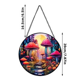Xuoxeji Mushroom Sun Catchers, 20cm/7.87" Mushroom Stained Glass Ornament, Mushroom Gifts for Women Grandma Mom Mushroom Lover