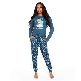 Tipsy Elves - Pijama de Navidad a juego para la familia - Conjunto de pijama clásico ultra cómodo de dos piezas para las día festivo, Barcos y Ho Ho Hos (azul), 1 X
