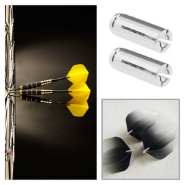 The Lord of the Tools 24Pcs 90 Degrees Dart Wing Protector Aluminium Alloy Dart Flight Protector Professional Competition Dart Accessories 3mmx8.5mm Silver
