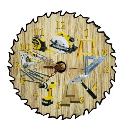 Handmade Carpenter tools 7 1/4" REAL Saw Blade Clock hand crafted