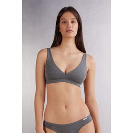 Intimissimi Woman's Lara Cotton Triangle Bra in Grey, Size 44B