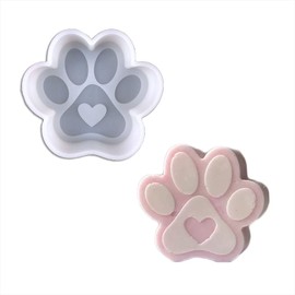Duawenki Love Cat Dog Paw Shape Car Freshie Silicone Mold for Making Soap Aroma Beads Car Freshie, Pendant, Candle, Resin