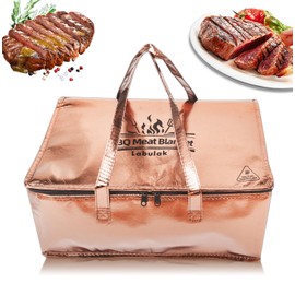 BBQ Blanket For Meat Resting, BBQ Brisket Blanket For Smoking, Large Reusable Smoker Grilling Barbecue Insulated Meat Resting Bag, Expanded Capacity Dual Zippers