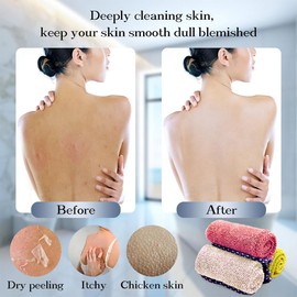 Pinkiou 3 Pack Shower Sponge with Handle, African Exfoliating Net, Exfoliating Net, Bath Sponge, Back Cream Aid for Back, Soft, Durable Nylon, Suits for Daily Bathing for Women and