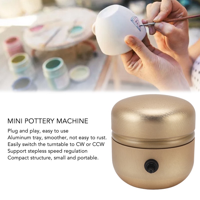 Mini Pottery Wheel Machine Stepless Speed Regulation Portable Gold Pottery